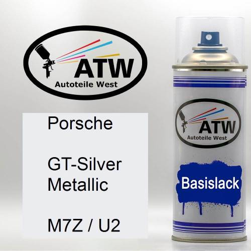 Porsche, GT-Silver Metallic, M7Z / U2: 400ml Sprühdose, von ATW Autoteile West.